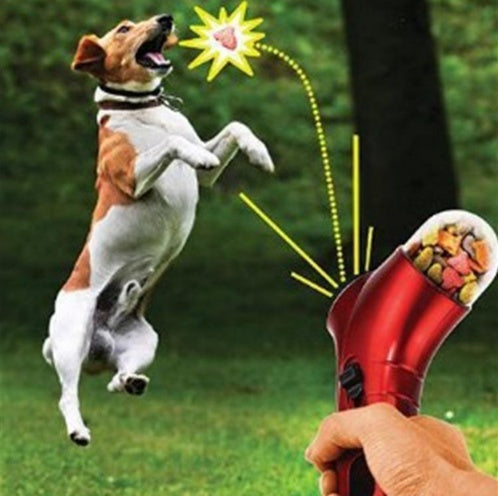 Food Catapult Feeder Funny Dog Toy from pawtastic store.treat launcher